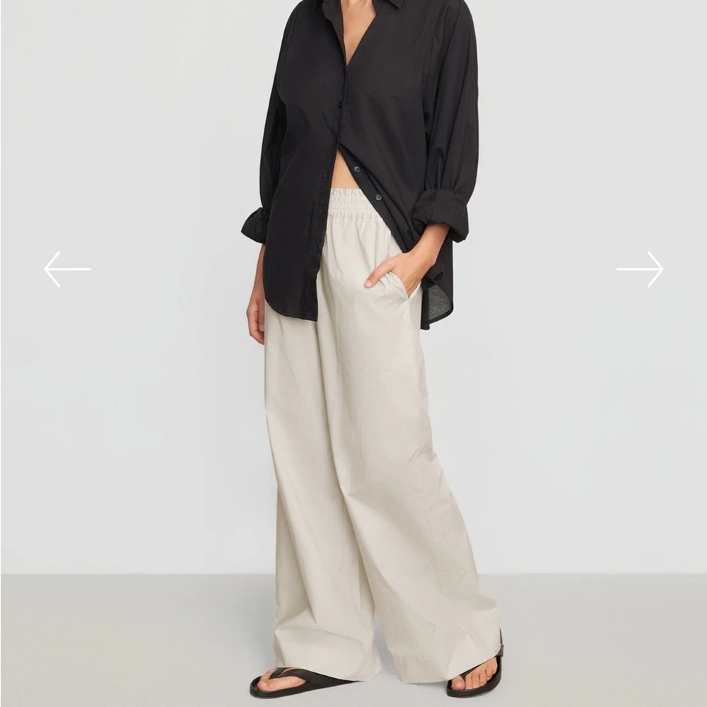 Modern Citizen Wide Leg Pants in Light Beige/Cream